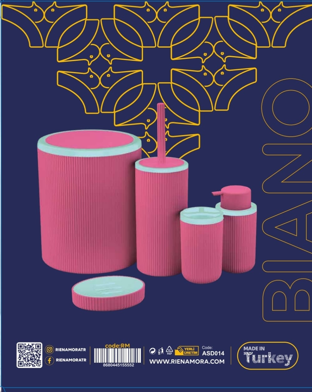 طقم حمام بيانو 5 ق رينامورا تركى